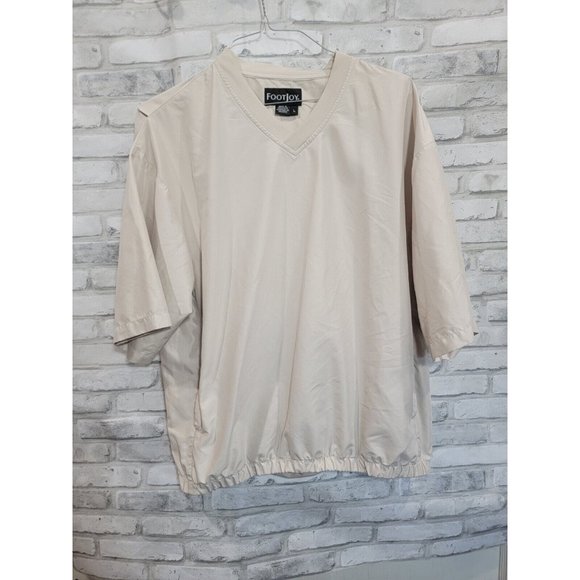 FootJoy Men’s Golf Rain Wind Sport Long Sleeve Beige Pullover Jacket Size Large - Picture 1 of 11